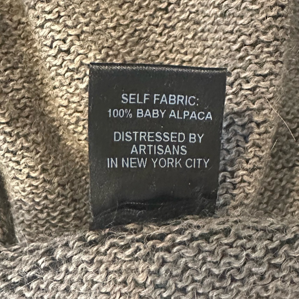 ANAGRAM Grey and Taupe Baby Alpaca Sweater - Size L. Super-cozy! - Picture 9 of 12